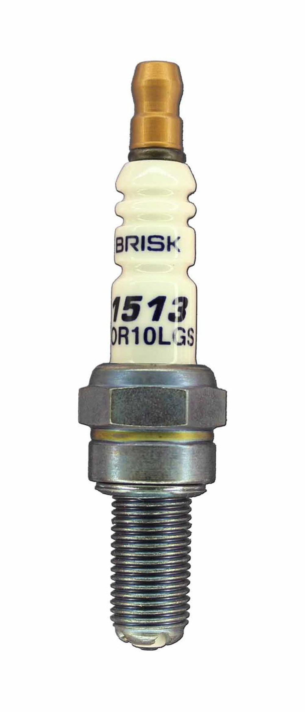 Brisk Racing Spark Plug AOR10LGS Premium Racing 10 mm Thread, 19 mm Reach, Heat Range 10, Gasket Seat, Resistor
