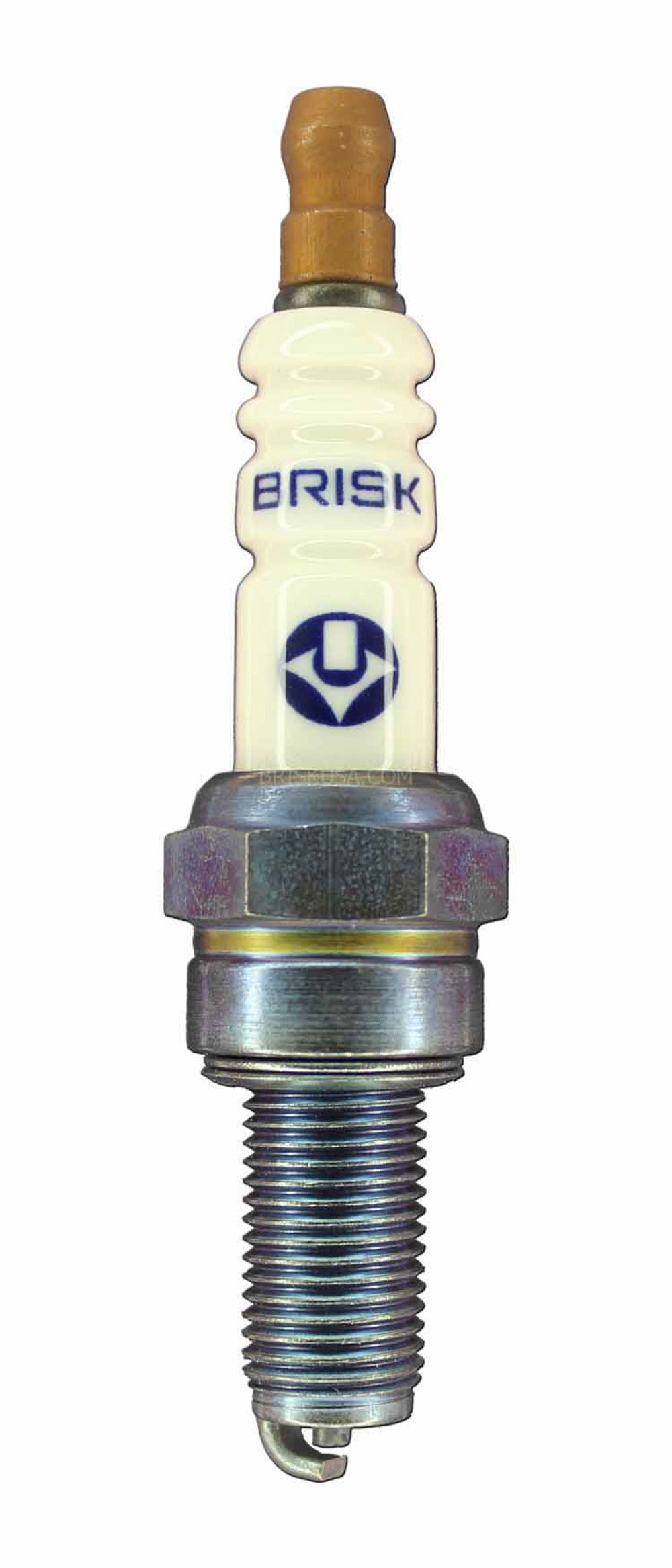 Brisk Racing Spark Plug AR08S Silver Racing, 10mm Thread, 19mm Reach, Heat Range 8, Gasket Seat, Resistor