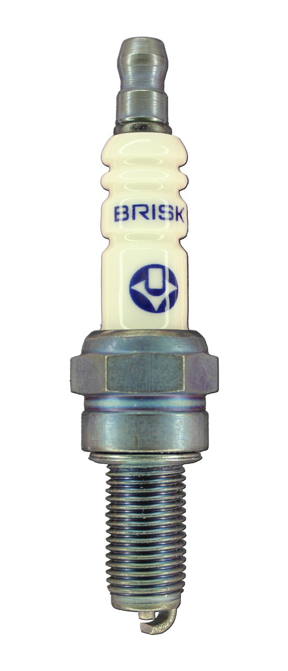 Brisk Racing Spark Plug AR10S Silver Racing, 10 mm Thread, 19 mm Reach, Heat Range 10, Gasket Seat, Resistor
