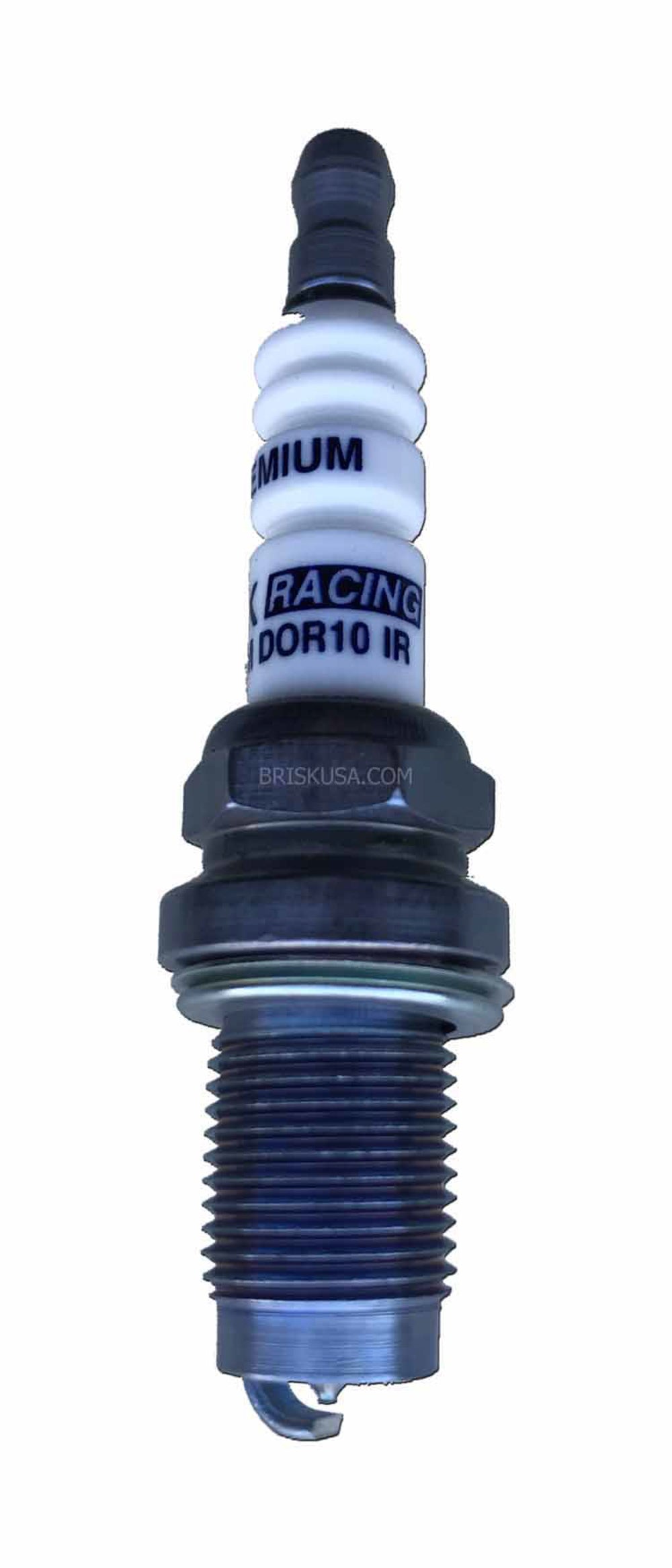 Brisk Racing Spark Plug DOR10IR Iridium Racing 14mm Thread 19mm Reach Heat Range 10 Gasket Seat Resistor