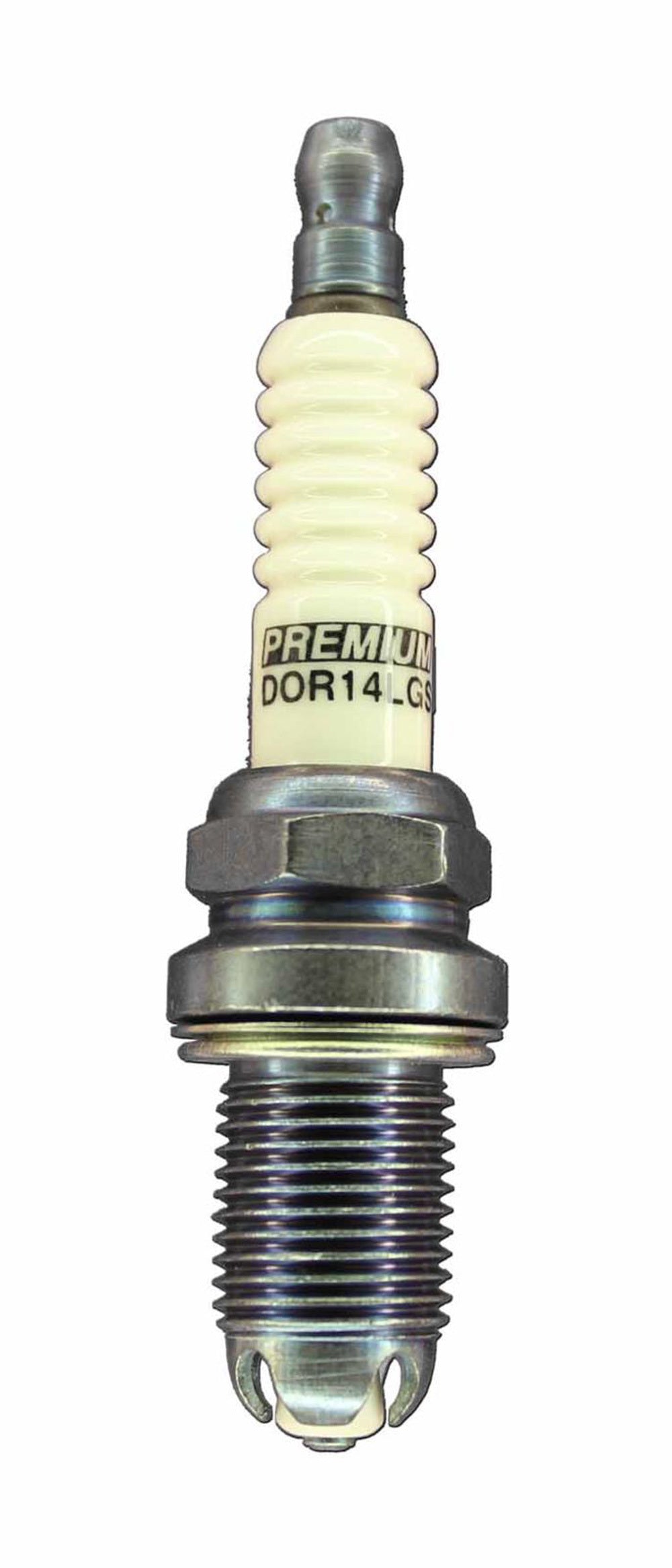 Brisk Racing Spark Plug DOR14LGS Premium Racing Spark Plug, 14mm Thread, 19mm Reach, Heat Range 14, Gasket Seat, Resistor