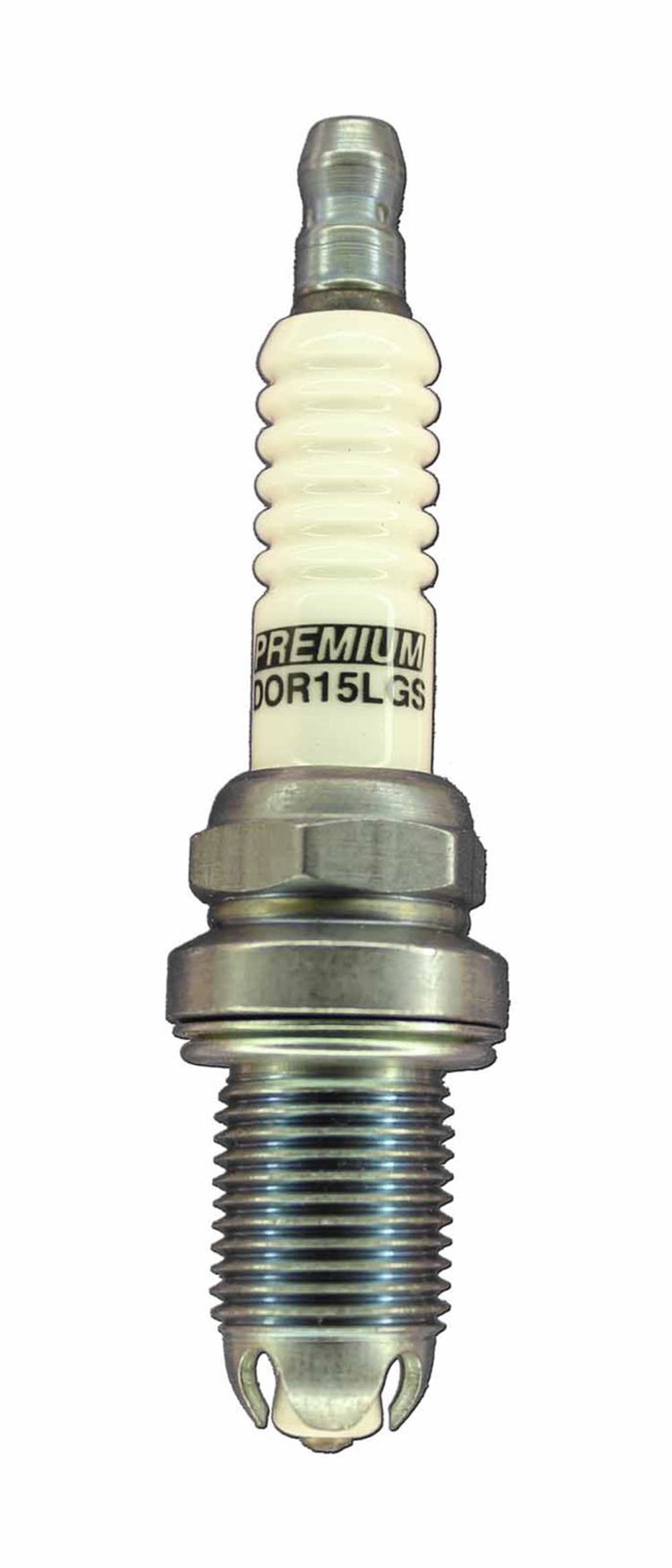 Brisk Racing Spark Plug DOR15LGS Premium Racing Spark Plug, 14 mm Thread, 19 mm Reach, Heat Range 15, Gasket Seat, Resistor