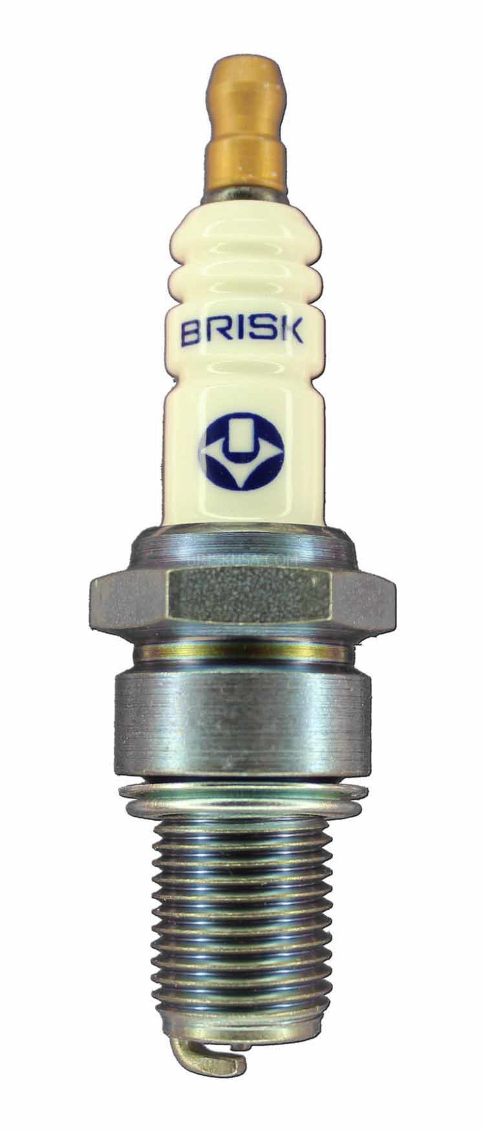 Brisk Racing Spark Plug LR12SL Silver Racing, 14mm Thread, 19mm Reach, Heat Range 12, Gasket Seat with Resistor