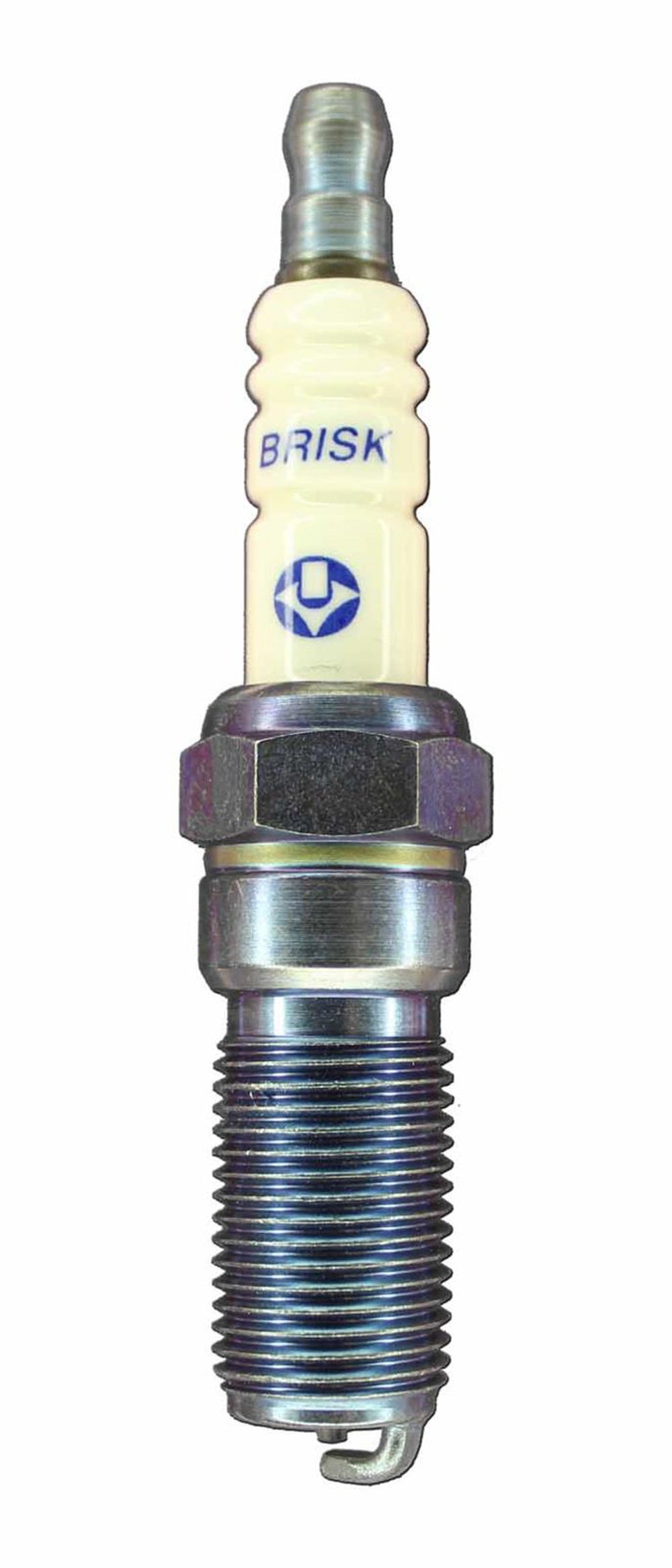 Brisk Racing Spark Plug RR10S Silver Racing Spark Plug, 14 mm Thread, 25 mm Reach, Heat Range 10, Tapered Seat, Resistor
