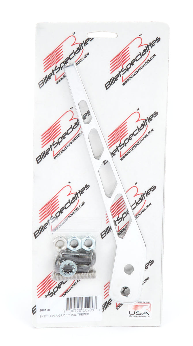 BILLET SPECIALTIES Shift Lever Grid 10 Inch Polished Aluminum for Tremec TKO-500 / 600 and T56