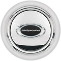Billet Specialties Horn Button Smooth Polished with Black Logo, Aluminum, Black Anodized Finish