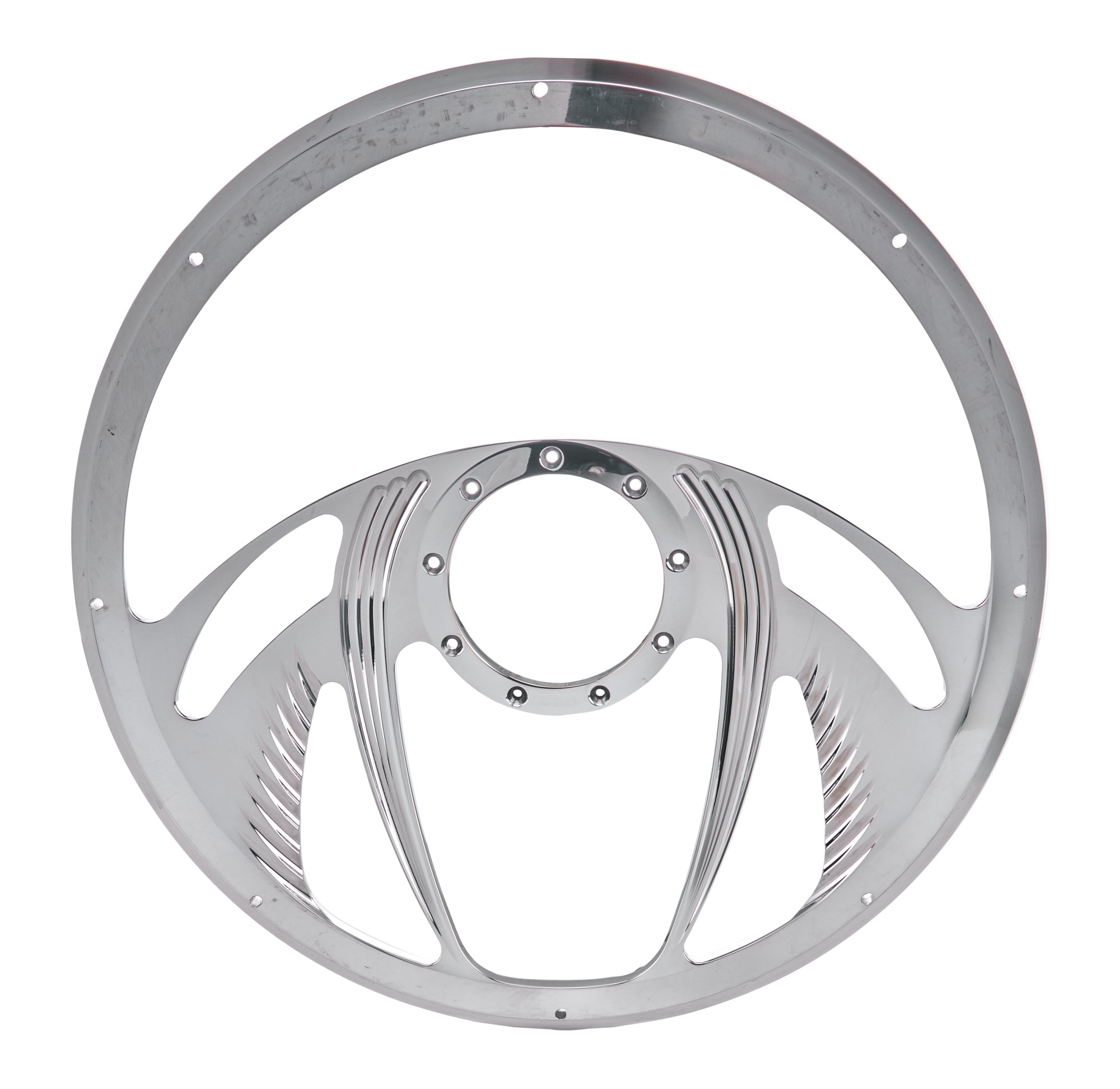 Billet Specialties 34055 Psycho Steering Wheel 15.5 Inch Diameter with 4-Spoke Aluminum Finish