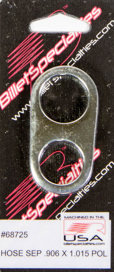 Billet Specialties Hose Separator 0.906 Inch and 1.015 Inch Hole Diameter Polished Aluminum