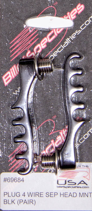 Billet Specialties 69684 4 Wire Spark Plug Wire Loom Pair for Cylinder Head Mount, 8.5 mm Diameter, Aluminum Black Anodized