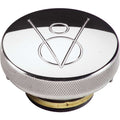 Billet Specialties Polished Radiator Cap V8 Logo 16 lb Aluminum Round Knurled Grip