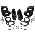 Billet Specialties LS Engine Remote Water Pump Adapter Kit with 12 AN Male Fittings, Aluminum Black Anodized