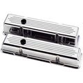 Billet Specialties Polished SBC Tall Valve Cover with Ball Milled Finish and Baffled Design