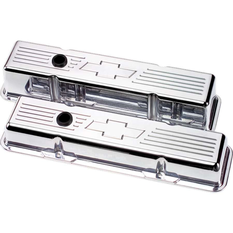 Billet Specialties SBC Bowtie Tall Valve Covers with Baffled Design and Breather Hole