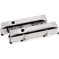 Billet Specialties SBC Ribbed Tall Aluminum Valve Covers with Breather Hole and Grommets