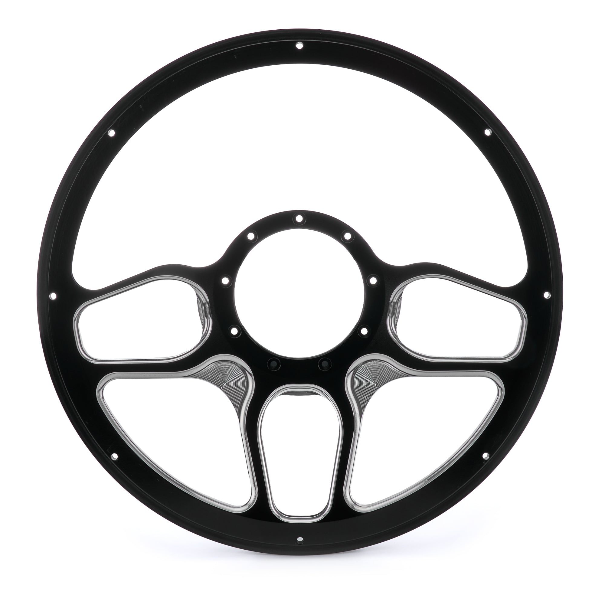 Billet Specialties BC30102 Win Lite 14-Inch Diameter Aluminum Steering Wheel with Black Anodized Finish