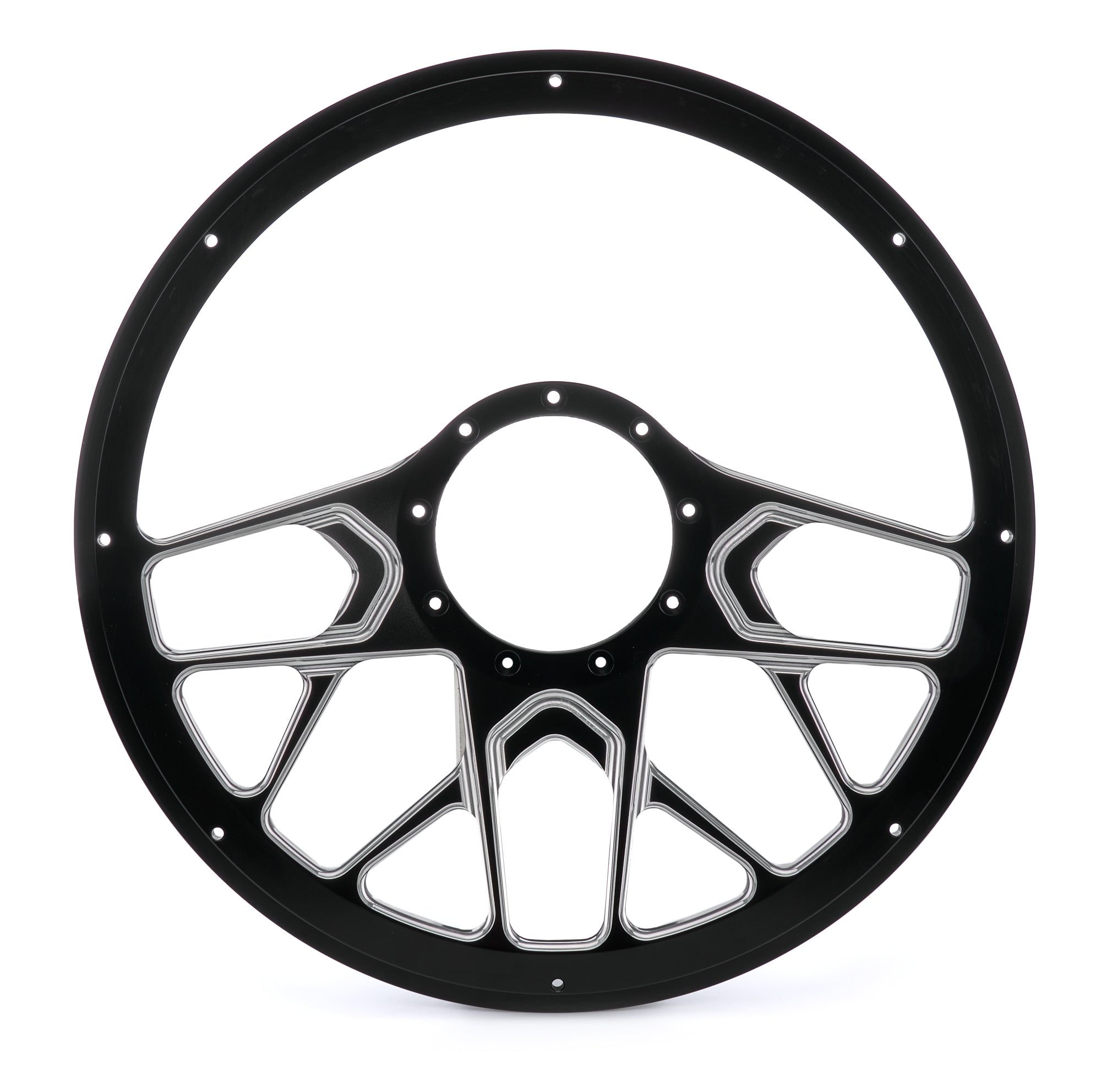 Billet Specialties BC30107 Redline 14-Inch Aluminum Steering Wheel with 10 Spoke Design and Milled Finger Notches