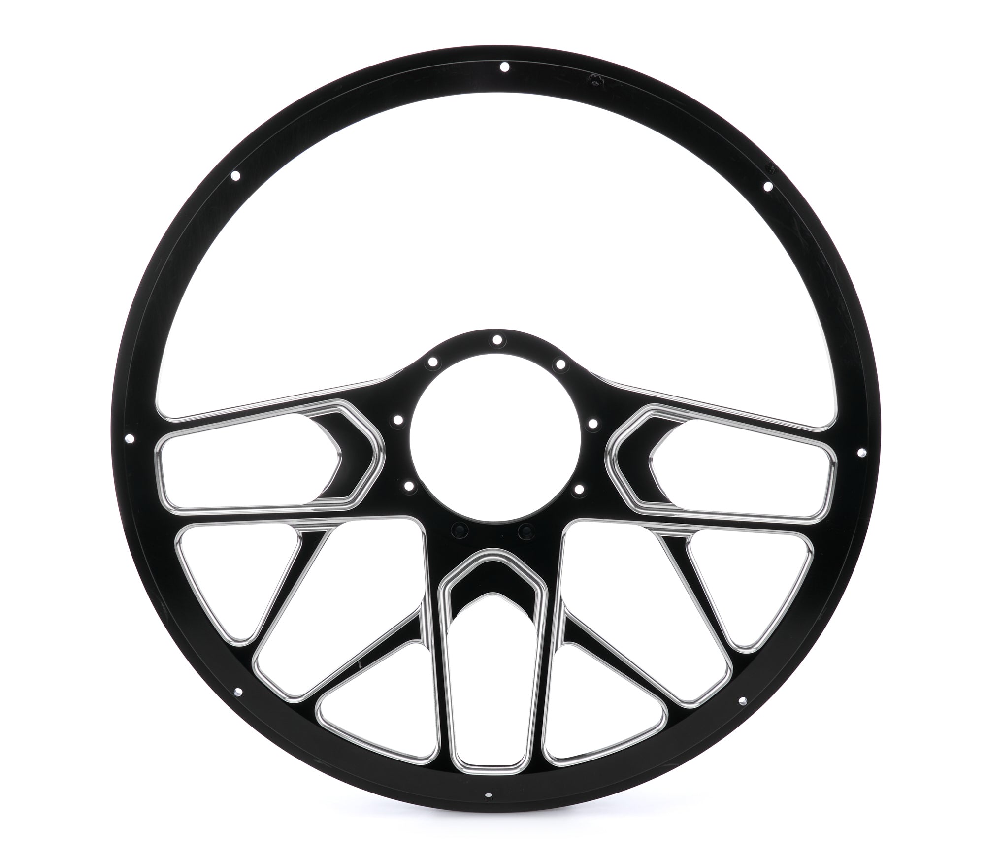 Billet Specialties BC34107 Redline 15.5-Inch Diameter Aluminum Steering Wheel with 10 Spoke Design and Milled Finger Notches