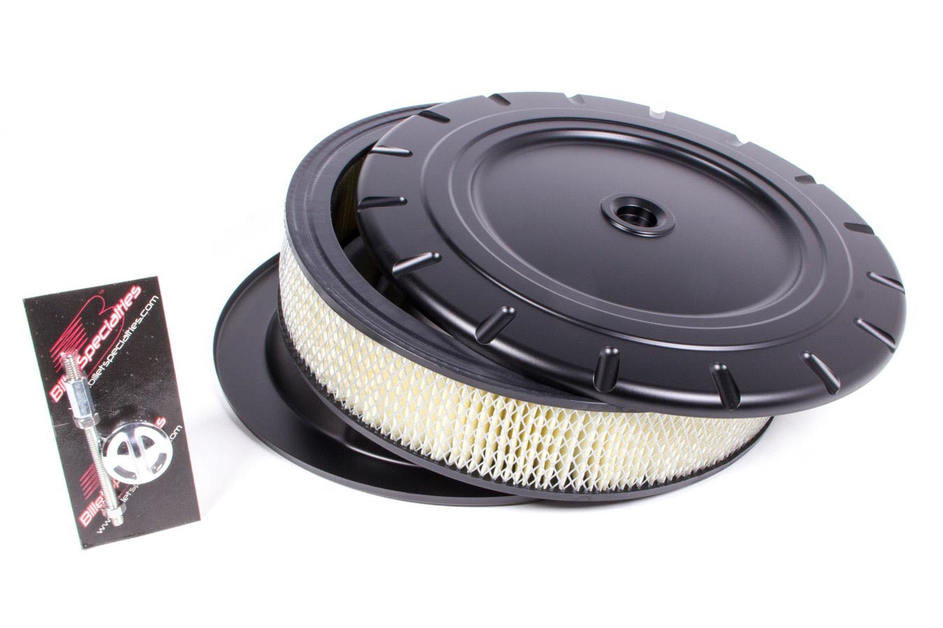Billet Specialties BILK15830 Vintage 14-Inch Air Cleaner Assembly with Black Powder Coat Finish