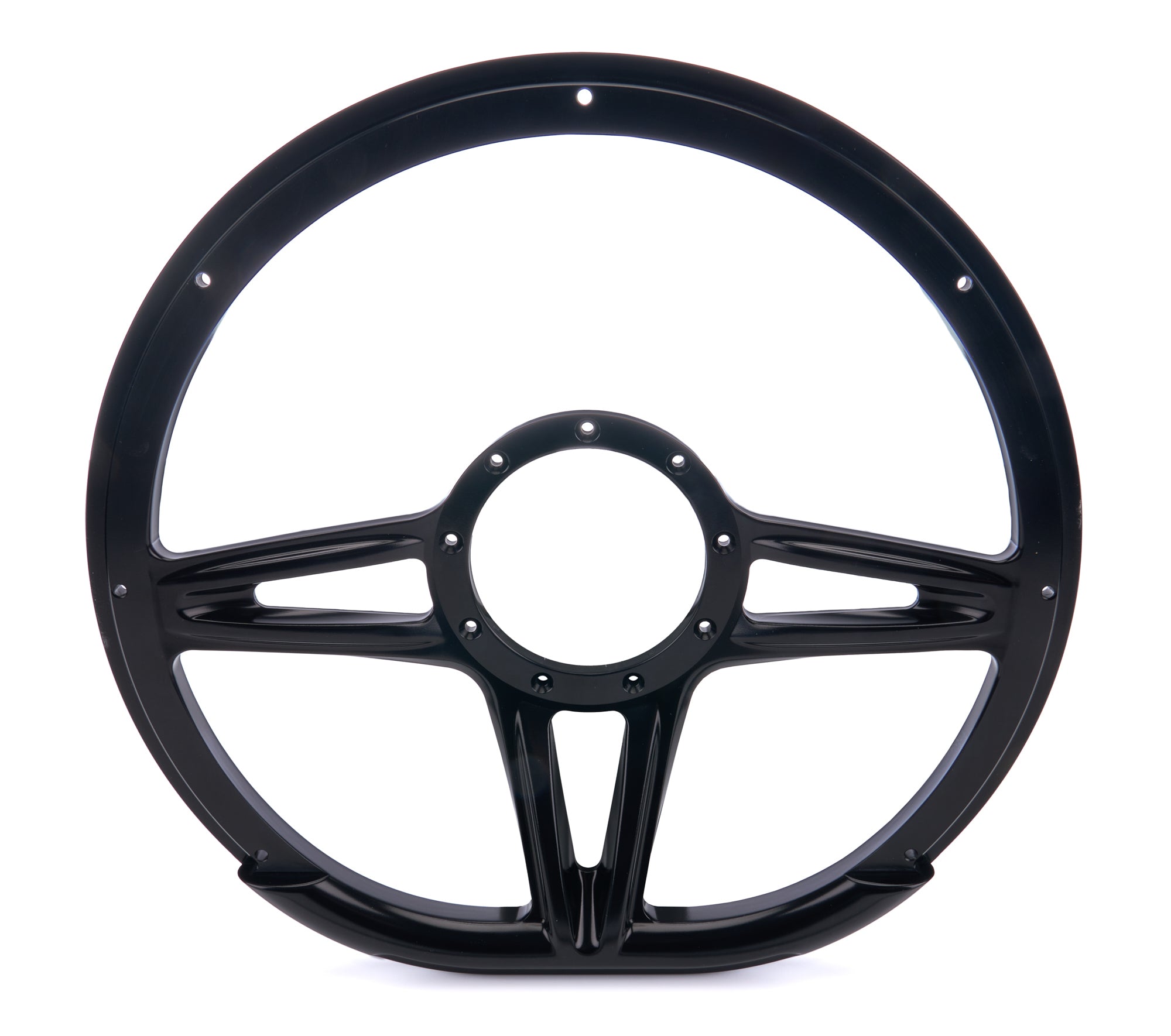 Billet Specialties Victory D-Shape Steering Wheel 14-Inch Diameter with Aluminum Finish