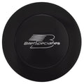 Billet Specialties Horn Button Large Black Aluminum with Natural Logo for 9-Bolt Steering Wheels