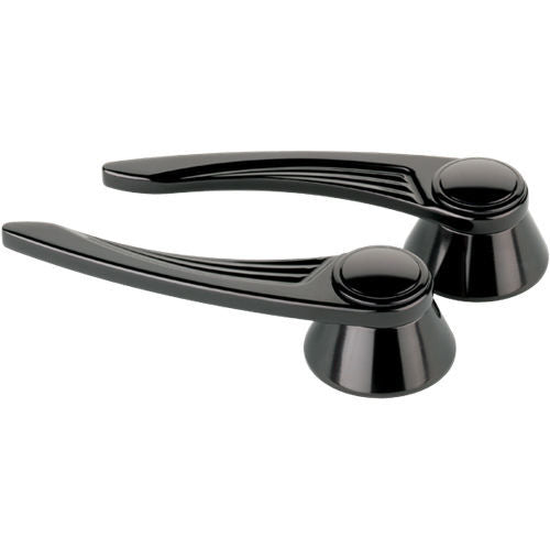 BILLET SPECIALTIES Black Door Handles Ball Milled GM and Ford 49-Up with 1/2 Inch Round Spline Aluminum Finish Pair
