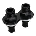 Billet Specialties Heat Bulkhead Push On 2-Port Black Aluminum with 10 AN Male Fittings and 5/8 Inch Hose Barb