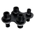 Billet Specialties A/C & Heat Bulkhead Push On 4-Port Black Aluminum