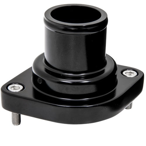 Billet Specialties LS Thermostat Housing Straight with 1-1/2 Inch Hose Diameter, Black Anodized Aluminum