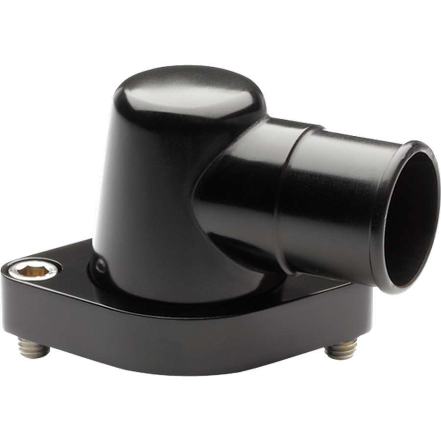 Billet Specialties Black Chevy 0 Degree Water Neck with 1-1/2 Inch Hose Fitting and O-Ring Seal