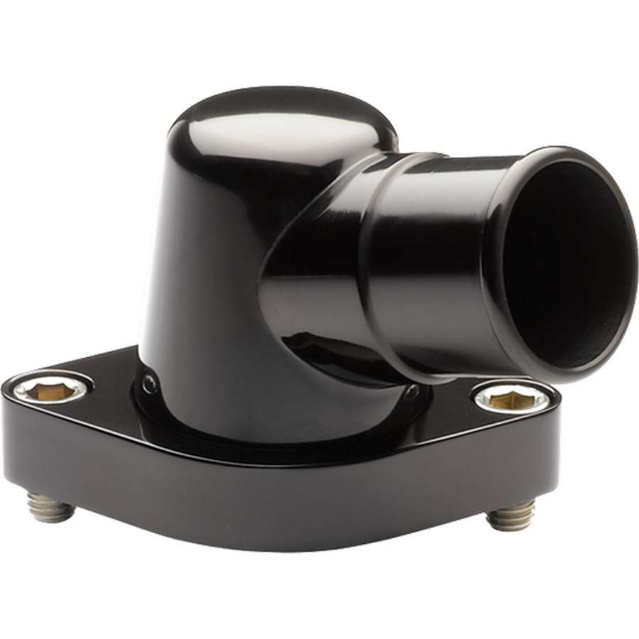 Billet Specialties Black Chevy 15 Degree Water Neck with 1-1/2 Inch ID Hose Swivel and O-Ring
