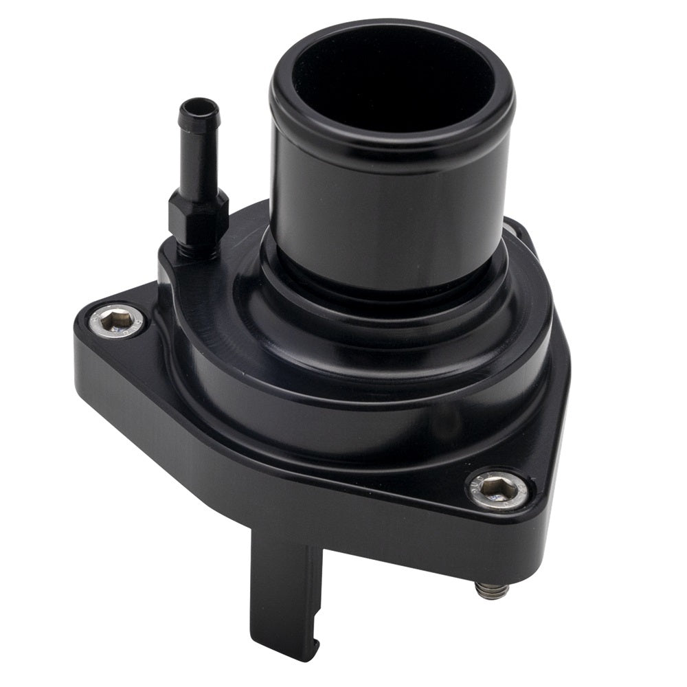 BILLET SPECIALTIES Water Neck Straight for GM LT Series Engines with 1-1/2 Inch Hose Barb, Black Anodized Aluminum