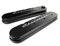 Billet Specialties LS Series Valve Cover with Chevrolet Logo, Black Powder Coat, Aluminum, Stock Height, Includes Fill Cap, Gaskets, and Hardware