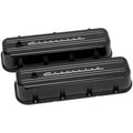 Billet Specialties BBC Tall Valve Cover Chevrolet Script Black Aluminum