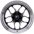 Billet Specialties BRS22540F6522 Win Lite Wheel 15x4 Inches with 2.25 Inch Backspace, Black Anodized Aluminum with Machined Center and Polished Lip