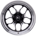 Billet Specialties BRS22540L6116 Win Lite Wheel 15 x 4 Inches Black Anodized Aluminum with Machined Center and Polished Lip