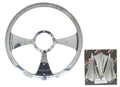 Billet Specialties P34092 Stiletto Profile Steering Wheel, 15.5 Inch Diameter, 3-Spoke, Aluminum, Polished Finish