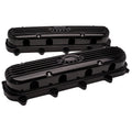 Billet Specialties P95575 Valve Covers for GM Gen V LT Series, Ribbed Design, Black Anodized Aluminum