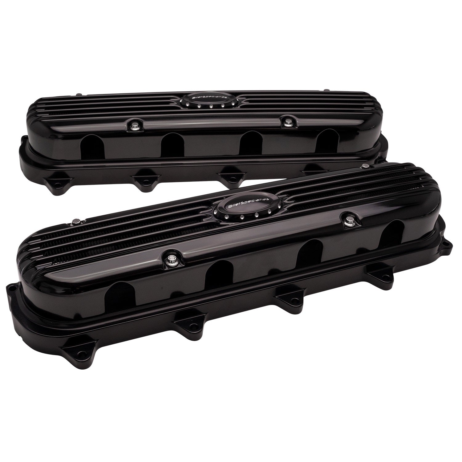 Billet Specialties P95575 Valve Covers for GM Gen V LT Series, Ribbed Design, Black Anodized Aluminum