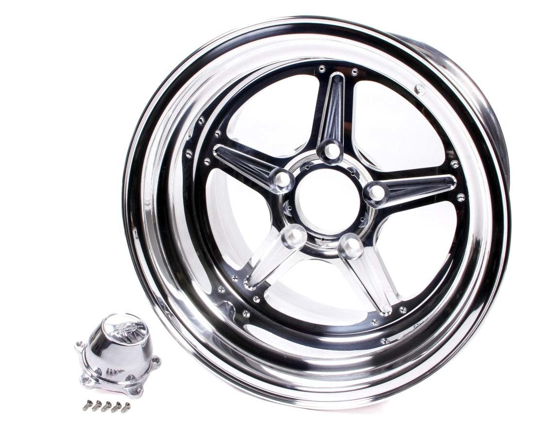 Billet Specialties Street Lite Wheel 15x14 Inch Aluminum Polished Machined Center and Lip 4.5 Inch Backspace 5x4.75 Bolt Pattern