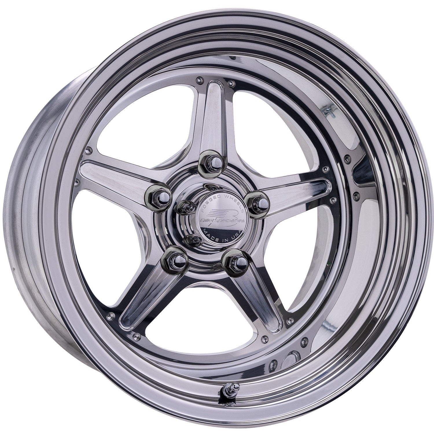 Billet Specialties RS23512L6155 Street Lite Wheel 15x12 Inch with 5.5 Inch Backspace and 5x4.75 Bolt Pattern