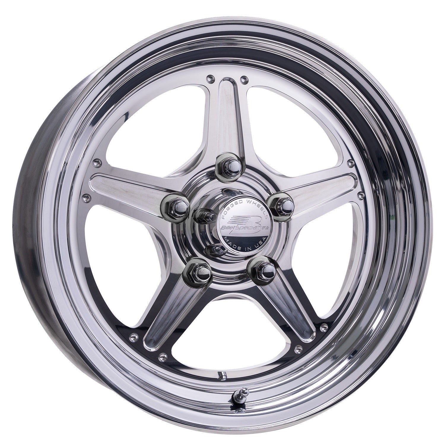 BILLET SPECIALTIES Street Lite Wheel 15x3.5 Inch with 1.750 Inch Backspace, 5x4.75 Bolt Pattern, Aluminum, Polished Finish