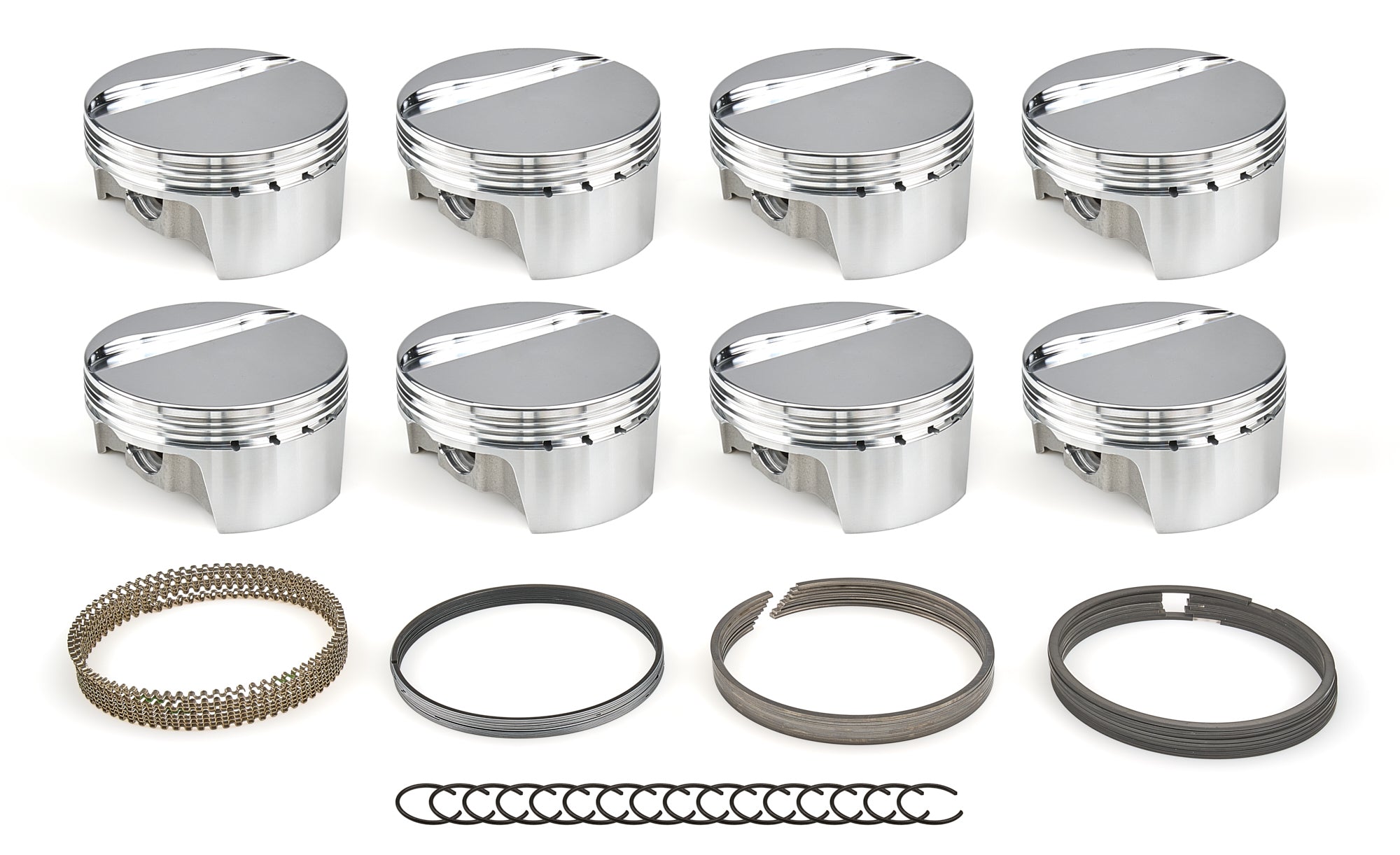 Bullet Pistons BLS1009-007P GM LS Series Forged Flat Top Piston Set with 3.905 Inch Bore and Ring Grooves