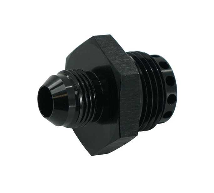 Brian Tooley Racing ADPT-02-017-VCBF 12AN to 8AN Baffled Aluminum Adapter with O-Ring, Black Anodized