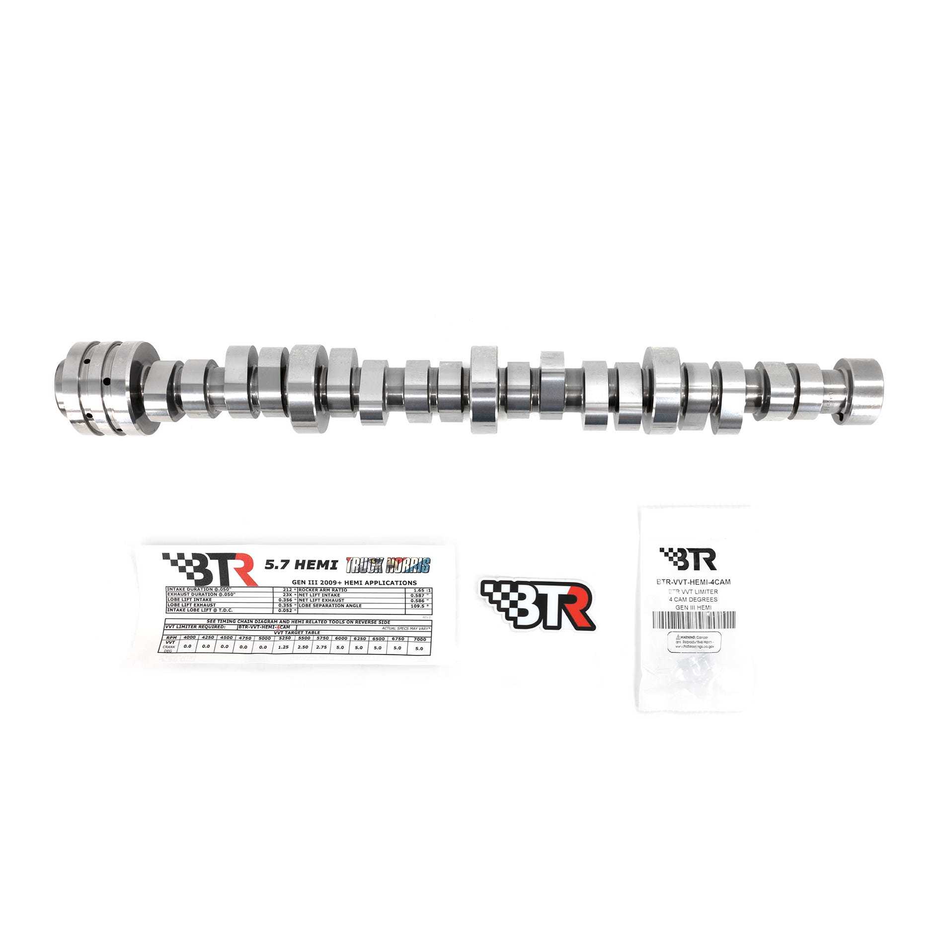 Brian Tooley Racing BTR-57HEMIVVTTN 5.7 Hemi Truck Norris Hydraulic Roller Camshaft with 0.587 Inch Lift and 212 Intake Duration