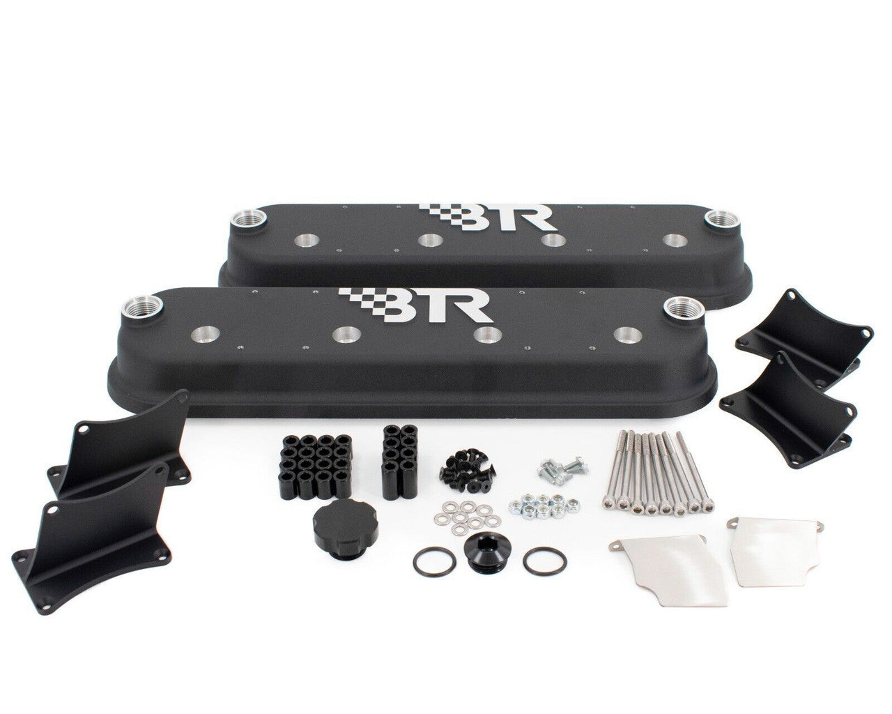 Brian Tooley Racing VCA-02-BLK-CM Valve Cover with Coil Mounts and Baffled Design in Black Powder Coat