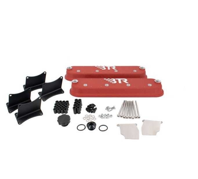 Brian Tooley Racing VCA-02-RED-CM Valve Cover with Coil Mounts in Red Powder Coat