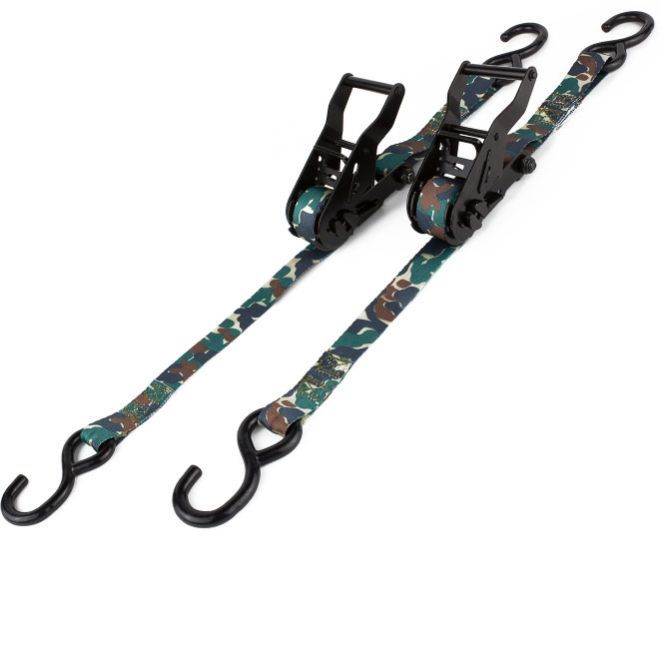 Bubba Rope 177052 Ratchet Tie Down 1 Inch Wide, 12 Feet Long, 1200 lb Capacity, Nylon Camo Pair