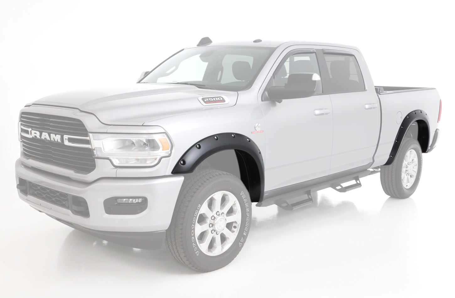 Bushwacker 50930-02 Pocket Style Fender Flares for Dodge Ram 2500 2019-2020, Front and Rear, Black Plastic