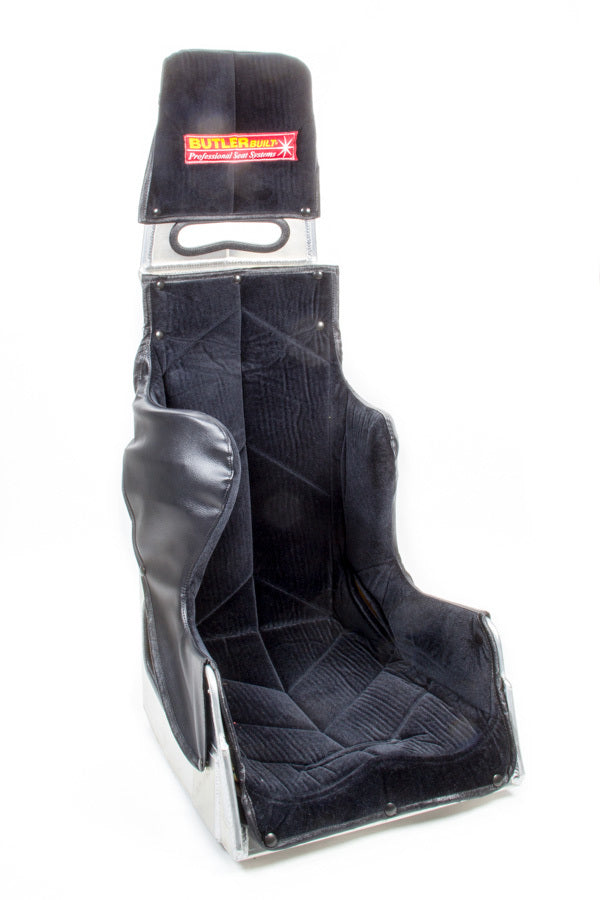 ButlerBuilt Pro Sportsman Plus Seat with Hans Cut-Out and Black Velour Cover, 17 Inch Wide, 20 Degree Layback, Aluminum Frame