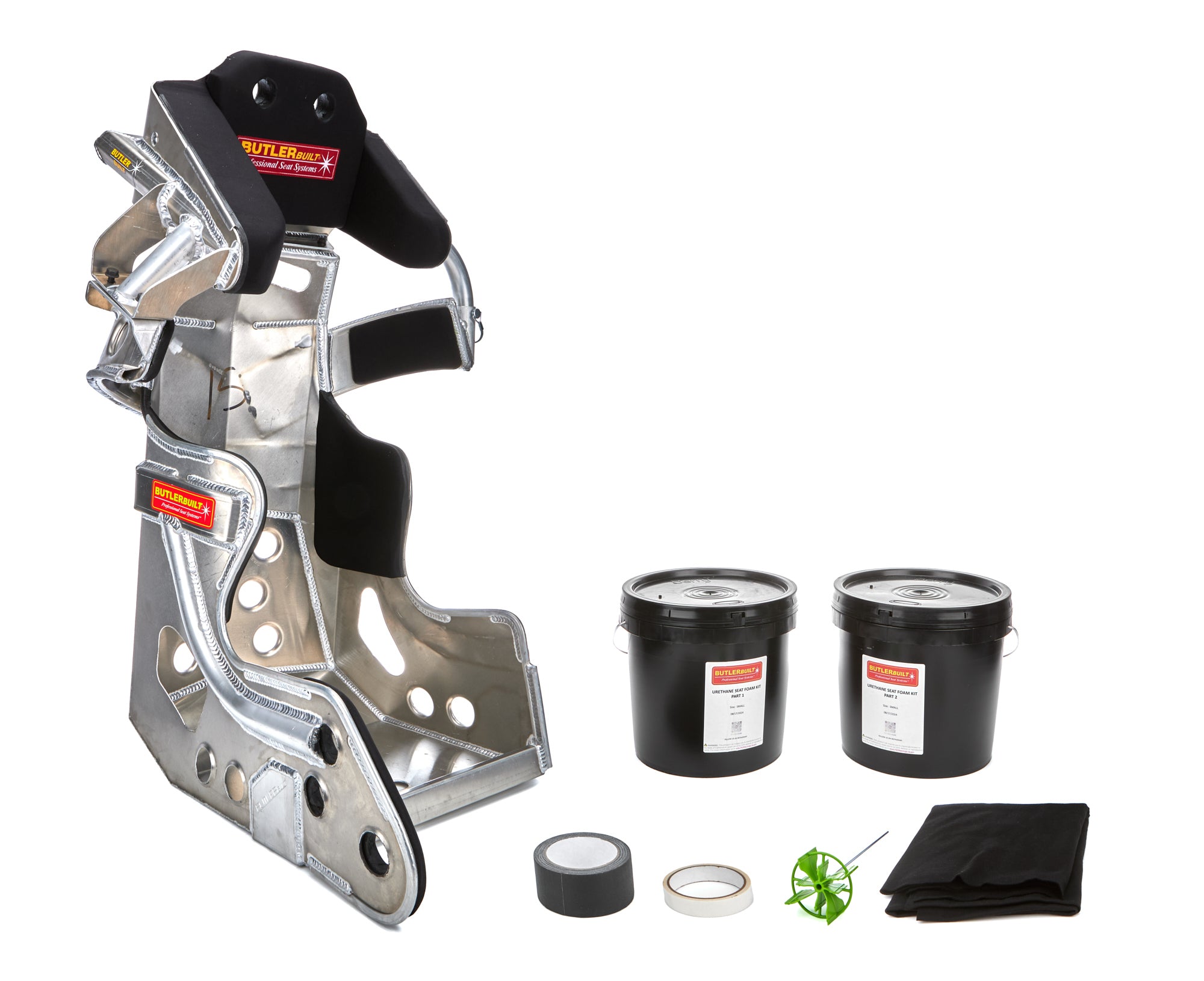 ButlerBuilt ADV-15203-BFI ProLite Slide Job Advantage Seat, 15-Inch Wide, 20 Degree Layback, HANS Cut-Out, Molded Urethane Cover, Aluminum Frame, Natural Finish
